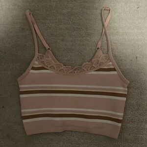Pink striped tank top